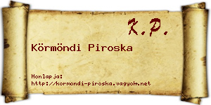 Körmöndi Piroska névjegykártya