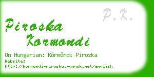 piroska kormondi business card