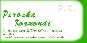 piroska kormondi business card